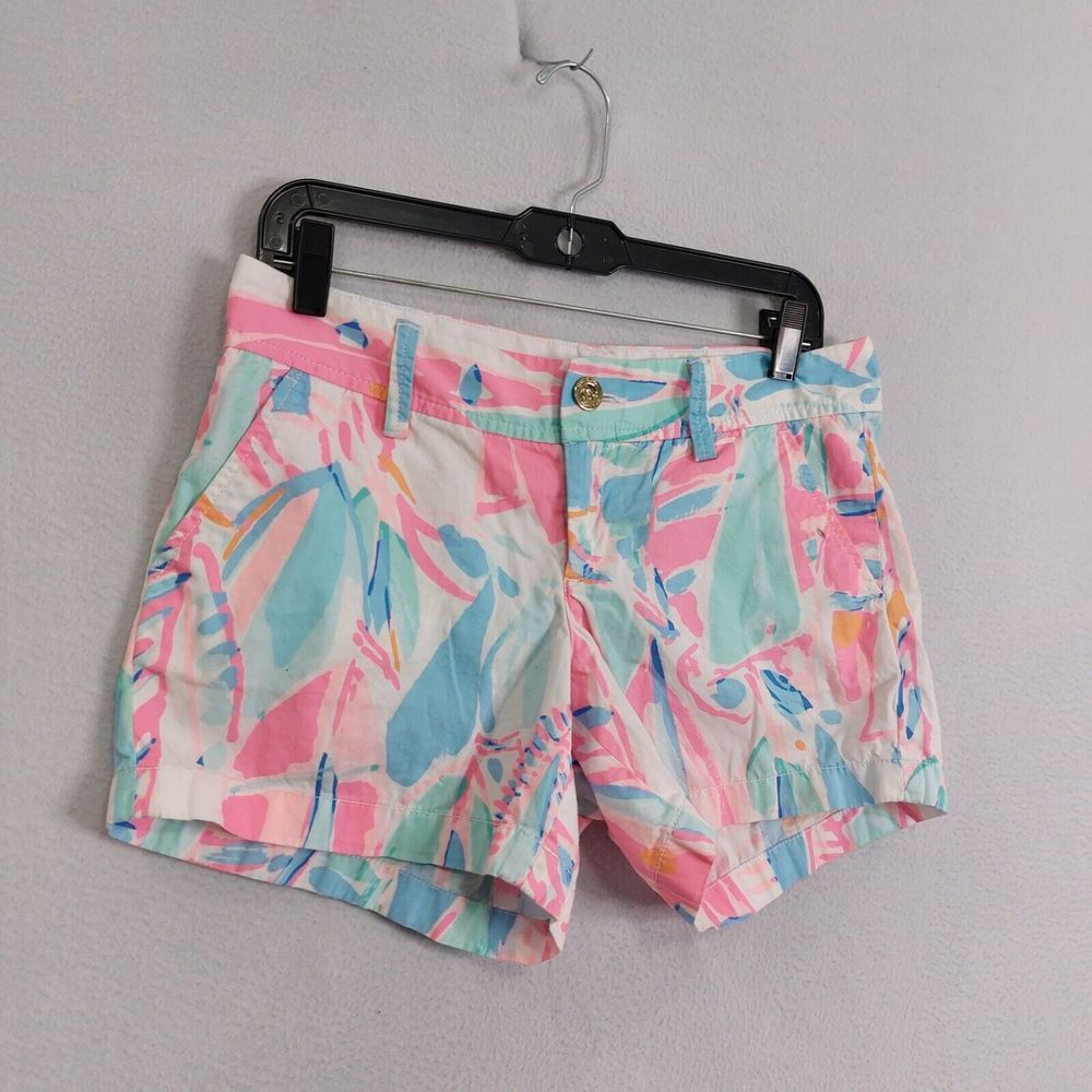 Lilly Pulitzer The Callahan Chino Short‎ Womens Size 4 Flat Cuffed Art Floral - Picture 4 of 10